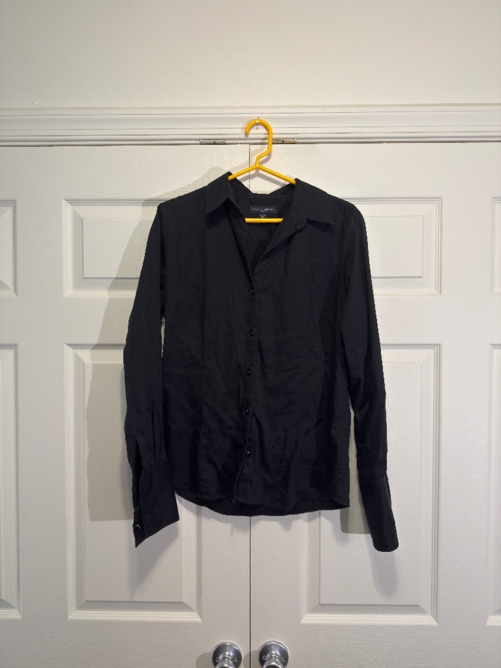 Banana Republic Tailored Black Stretch Button-Up Shirt M Tall
